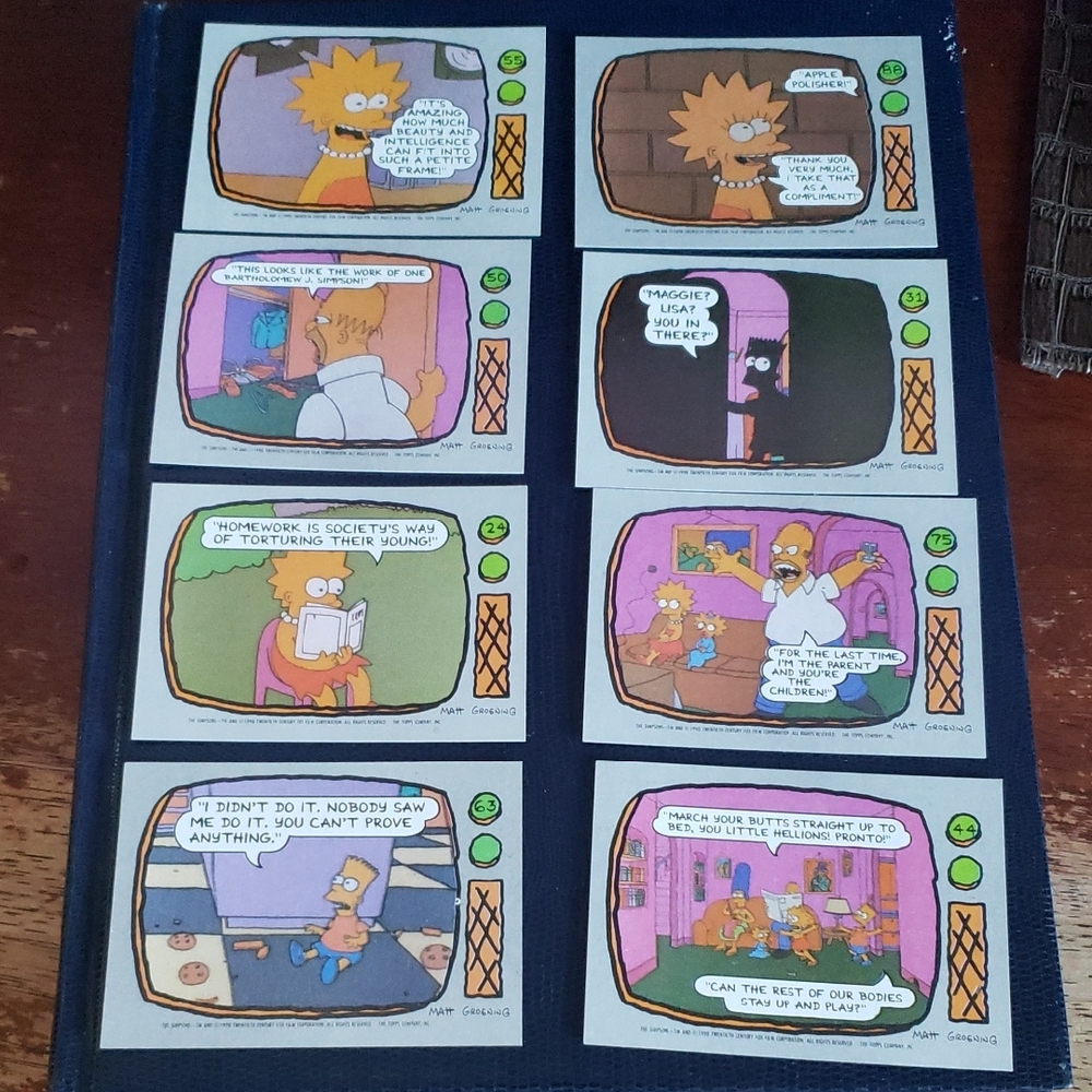 1990 Simpsons cards. Perfect condition.Rare and ready for your collection.
